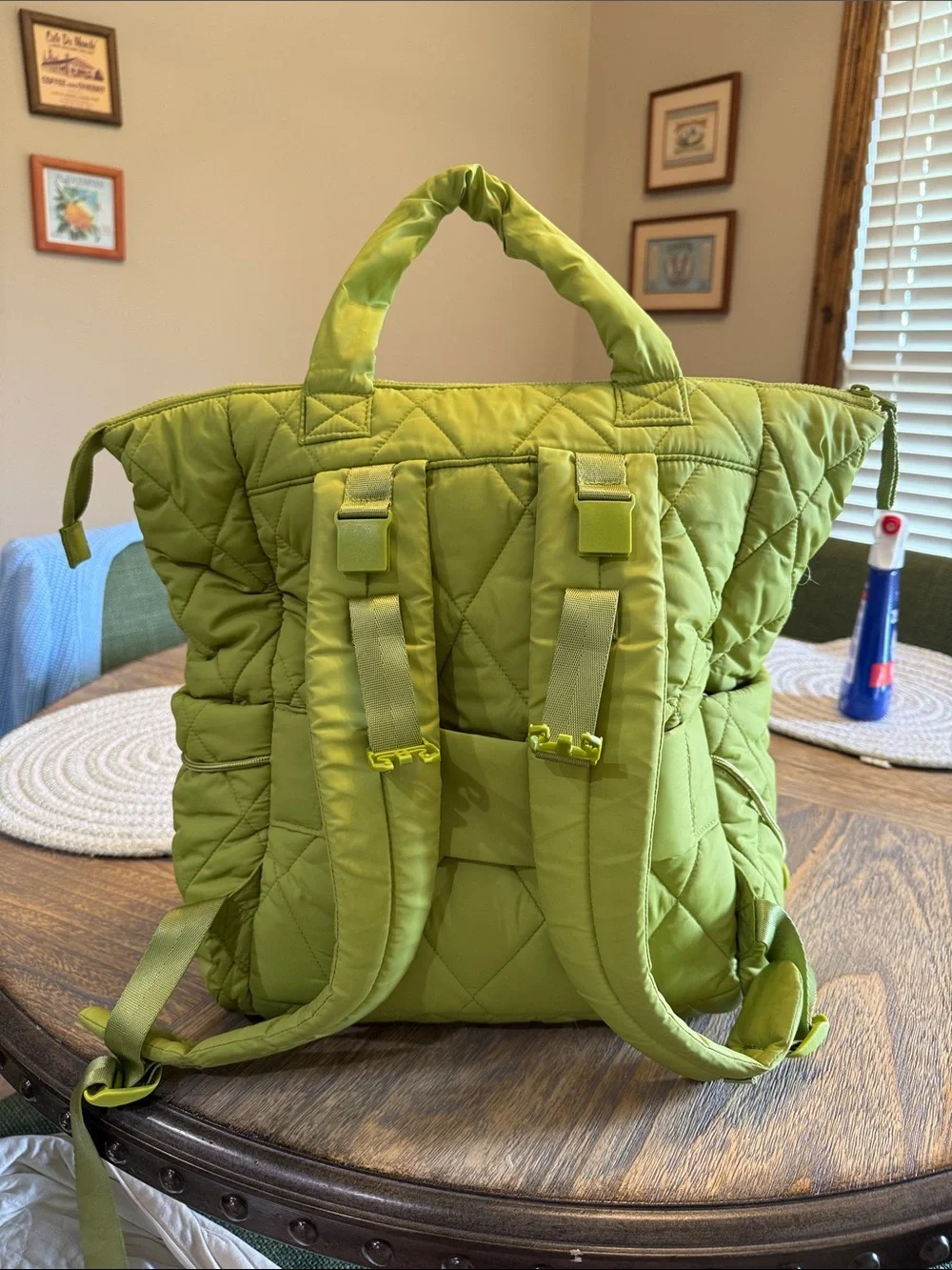 Vera Bradley Quilted Chartreuse Baby Bag Tote